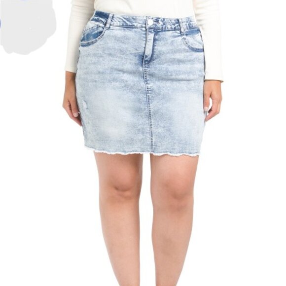 DEMOCRACY | Plus Ab Solution Skirt With Frayed Hem Various Size 24 W - Picture 1 of 11